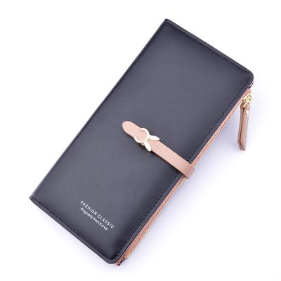 China Waterproof Wholesale Cheaper Casual Wallet For Ladies Purple Color Women Long Wallet for sale