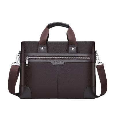 China Luxury Men's Wholesale Business Handbag Laptop Bags Classic Leather Briefcase Metal Briefcase for sale