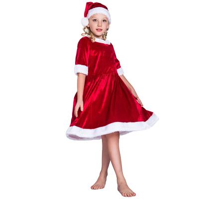 China New Year Cute Party Christmas Kids Girls Santa Fancy Dress Costume For Kids for sale