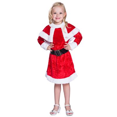 China Cute Little Kids Girls Red Velvet Miss Christmas Costumes For Party New Year Kids Costumes for sale