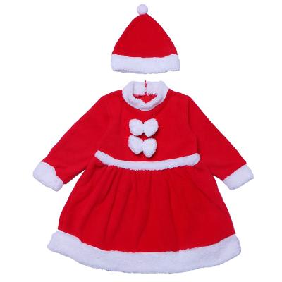 China Cute Christmas Red Costume Girls RTS Santa Claus Cosplay Dresses For Baby Toddler Kids for sale