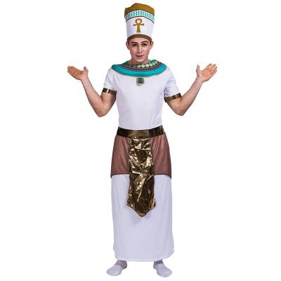 China Polyester Dropship Halloween Egyptian Pharaoh cosplay costume for adult men fancy dress costumes the three pieces costume for sale