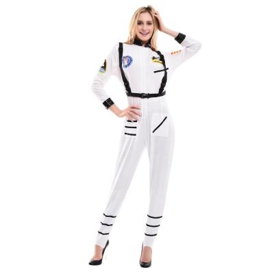 China Wholesale Women's Adult Cosplay Overalls POLYESTER Costume Halloween Astronaut Spacesuit Women's Cool White Costumes for sale