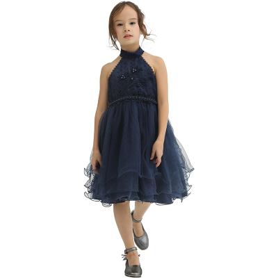 China Wholesale Dark Blue RTS Dropshipping Amazon Dry Cleaning RTS Kids Clothing Girls Dress Kids Clothes For Wedding Birthday Party for sale