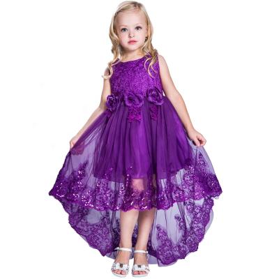 China New Viable Factory Wholesale Wholesale Long Flower Girl Dress Wedding Lace Kids Princess Fancy Short Front Back Fancy Dress for sale