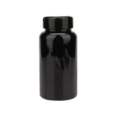 China 100ml Medicine Healthcare Pill Bottles Pharmaceutical Black Plastic Medicine Bottles for sale