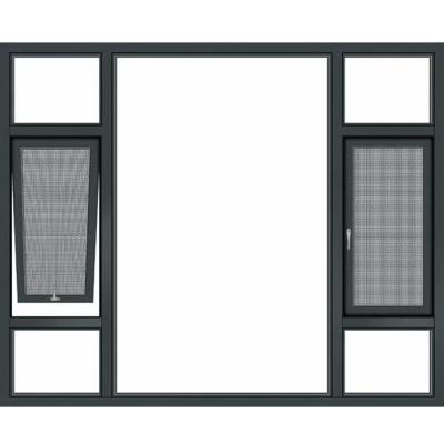 中国 Fluorocarbon Spray Aluminum Top Hung Window Soundproof Insulation 販売のため