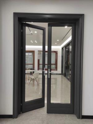 Chine Porte pivotante en verre double en aluminium isolé résistant aux intempéries pour maisons / bureaux à vendre