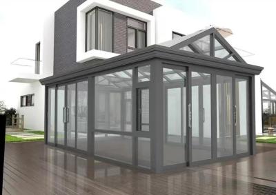 China Modern Aluminum Alloy Sunroom Weatherproof Transparent Glass Wall for sale