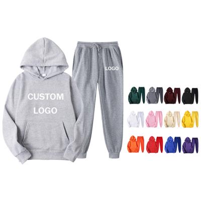 China Breathable men's plain hoodie set custom sweatsuit tracksuits with logo sweat tracksuits for men for sale