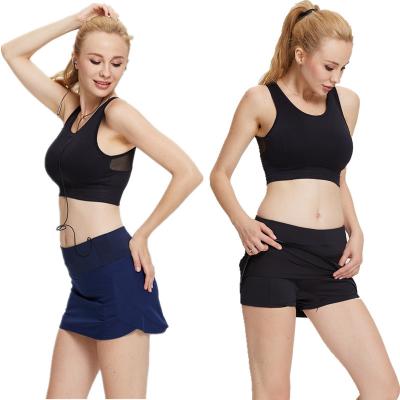 China Wholesale Custom Design Anti-Shrink.Eco-Friendly Quick Dry Women's Sports Wear Skirt Girls Sport Tennis Short Skort With Inside Pockets for sale