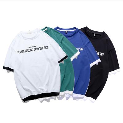 China Anti-wrinkle plain men's t-shirt color printing men's t-shirt O-neck M-3XL short sleeve t-shirts for men for sale