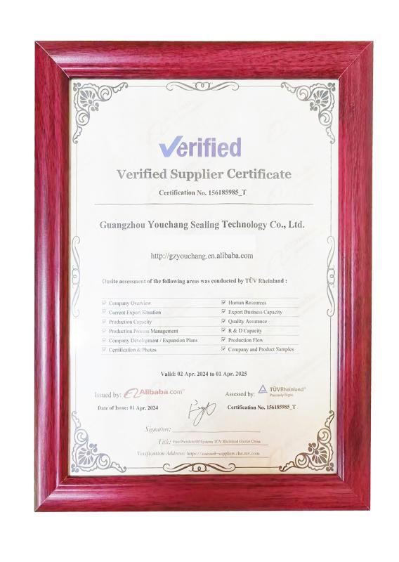 VERIFIED SUPPLIER CERTIFICATE - Guangzhou Zhipan Sealing Technology Co.,Ltd.