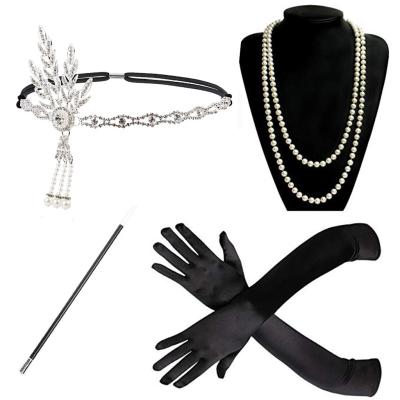 China Wholesale Charleston Flap Accessories Set 1920s Feather Headset Bestdance Sets Square for sale