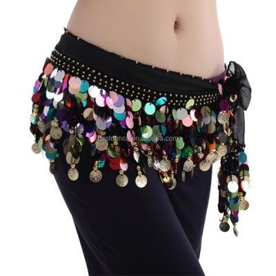 China Hip Scarf BestDance Belly Dance Sequin Hip Skirt Scarf Wrap Belly Dance Invents Belt Skirt for sale