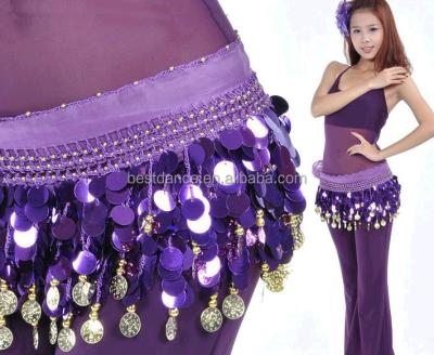 China BestDance Hip Scarf Belly Dance Sequin Hip Scarf Wrap Skirt Women Puff Dance Hip Scarf Invent Belt for sale