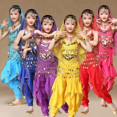 China Sets Sets Children Girls Belly Dancing Costume Top Pants Costume Set Festival Carnival Halloween Costume for sale