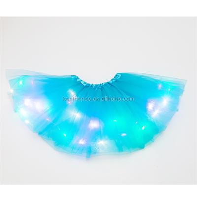 China BestDance LED Tutu Skirt Tulle Underskirt Ballet Bubble Dance Skirt Performance Party Wear Halloween LIGHT UP for Kids Women for sale