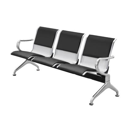 China Hospital Furniture PU Hospital Waiting Chairs from Stainless Steel Public Row Chair for sale