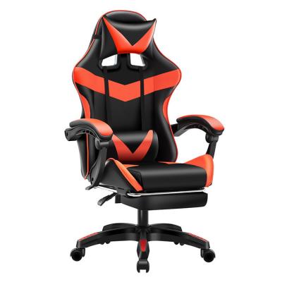 China Adult Gaming Chair with Footrest Headrest and Lumbar Support in Technological Leather for sale