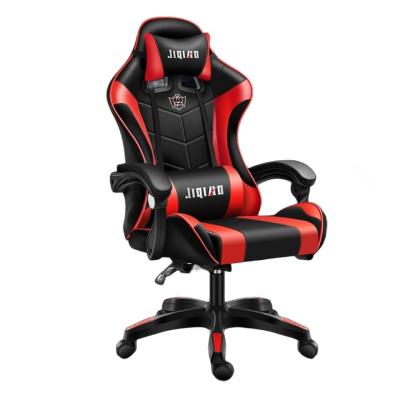 China Silla de juegos de tela acolchada con soporte lumbar de ajuste de altura y asiento giratorio en venta