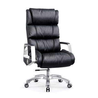 China Boss Office Supplies Black High Back Office Chair GENUINE LEATHER and OEM for Company for sale