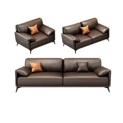 China Office Conference Room Sectional Sofa Set 1 1 2 with Tea Table in Italian Design Leather for sale