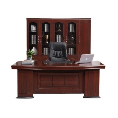 China Solid Wood Executive Office Set for Executive Desk and Chair in Vintage Mahogany for sale