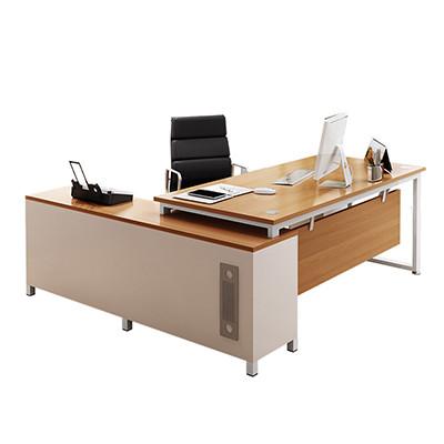 China Moderno estilo simple MDF Material de forma L Jefe Director de la oficina Escritorio ejecutivo Escritorio con gabinete en venta