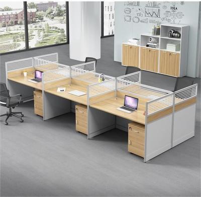 China Customized Colors 4 People Office Partitions Table Workstation with Extendable Design for sale