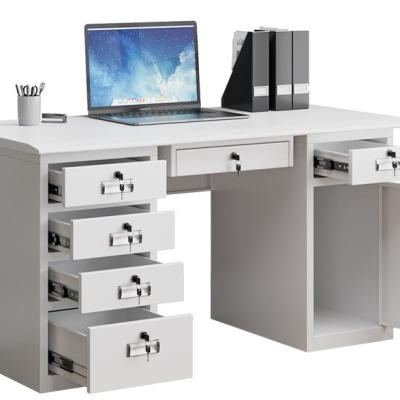 China Commercial Furniture Steel Office Computer Desk Single with Locking Drawer Durable for sale