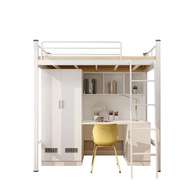 Chine Emballage du courrier Y École moderne Dortoir Meubles de chambre à coucher Ensemble Loft Lit en métal avec bureau à vendre