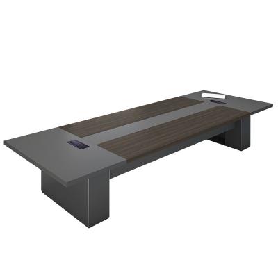 China OEM ODM YES Black Modern Wooden Meeting Table for Office Furniture and Negotiating for sale