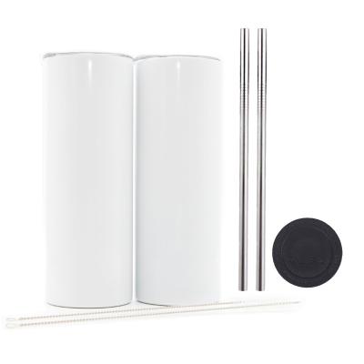 China Viable USA Warehouse Tumbler Double Wall Skinny Blank Sublimation Stainless Steel Insulated Tumbler 20 oz Tumbler With Straw for sale