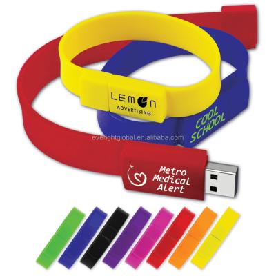 China F206 Promotional Gifts Emergency Silicone Wristband Wristband With USB Flash Drive Customized Logo At High Quality for sale