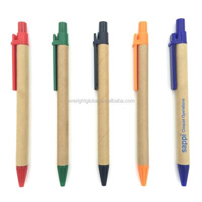 China F136 Promotional Recycled Gifts Cardboard Pen With Plastic Clip With Custom Logo for sale