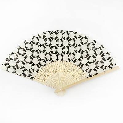 China Japan F113 Promotional Japanese Bamboo Paper Hand Fan With Custom Logo Imprint On for sale