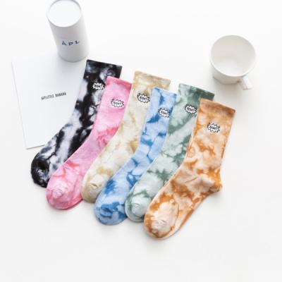 China Promotion high quality QUICK DRY men heat breathable 100% cotton sublimation printing tie dye socks for sale