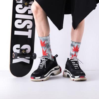 China Promotion high quality QUICK DRY men heat breathable 100% cotton sublimation printing tie dye socks for sale