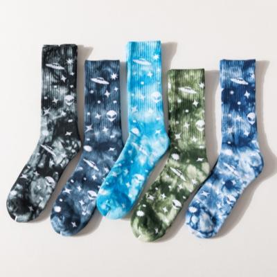 China High Quality QUICK DRY REMOUNT Cotton Sports Crew Socks Street Hip Hop Fashion Tie Dye Tube Bangs Wholesale for sale