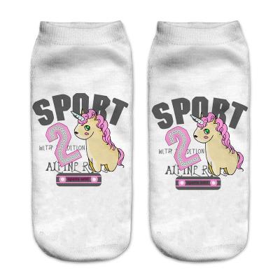 China Custom Print Girls Rainbow Horse Girls QUICK DRY REMOUNT Smell Prevention Cartoon Breathable Cute Socks for sale