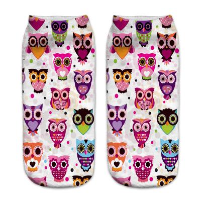 China Cute Casual Owl Socks Photo Sublimated Cartoon Socks Custom Made 3D Digital QUICK DRY REMOVAL Printing for sale