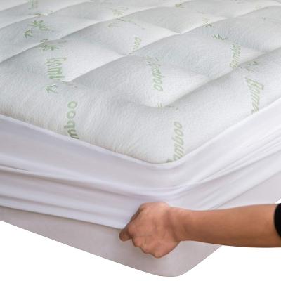 China Anti Dust Mite Bamboo Terry Quilted Queen Mattress Topper Protector for sale