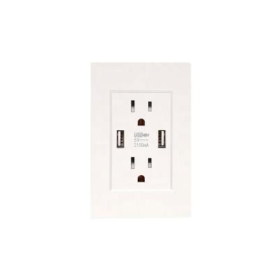 China US 118cm Residential/General Purpose Wall USB Sockets For Homes And Accessories Electric Outlet Modular Electric Cover Plate Power Outlet +Switches for sale