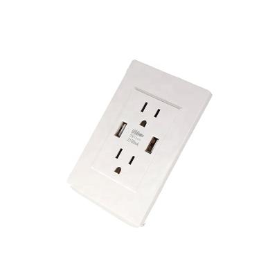 China Universal US 6 PIN Adapter Residential/Multi-Purpose Plug Wall or Tabletop Dual Socket with USB Charging Outlets for sale