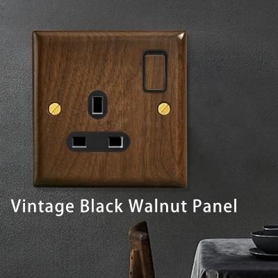 China Black Walnut Factory Customized Solid Wood Original Style Rocker On/Off Mid Century Vintage On/Off Mid Century Toggle Control 2 Switch Walnut Switches for sale