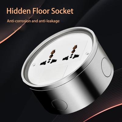 China Copper Alloy Electrical Pop UP Unusual Modular Floor Sockets 6-PIN Outlet Box USB Combination Customized Power Available Stainless Steel for sale