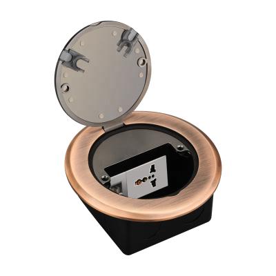 China Copper Alloy Electrical Pop UP Unusual Modular Floor Sockets 3-PIN Outlet Box USB Combination Customized Power Brass Invisible Customized Available for sale