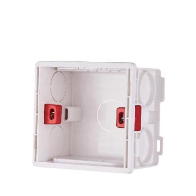 China Residential / Multi-Purpose Adjustable Mounting Box Internal Cassette 86mm*85mm*50mm For 86 Type Switch And Socket Wiring Back White Red Blue Box for sale