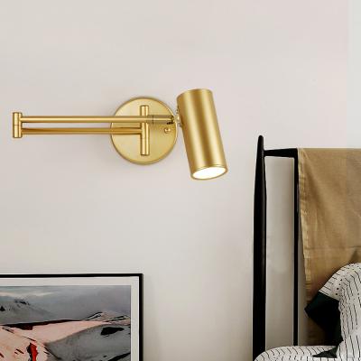 China Modern Antique Foldable Double Rocker Gold Led Wall Lamp For Bedroom Study for sale